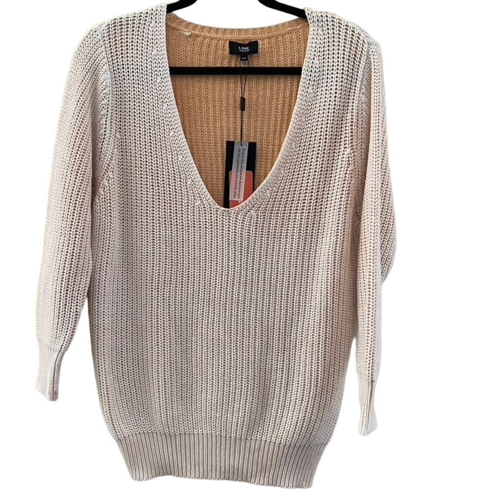LINE THE LABEL Cream Peach Pullover Fall Winter Sweater Size Small